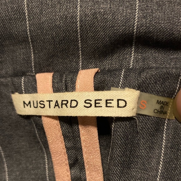 Mustard Seed Long Vest Women’s Small Grey and White Stripes - Picture 9 of 14